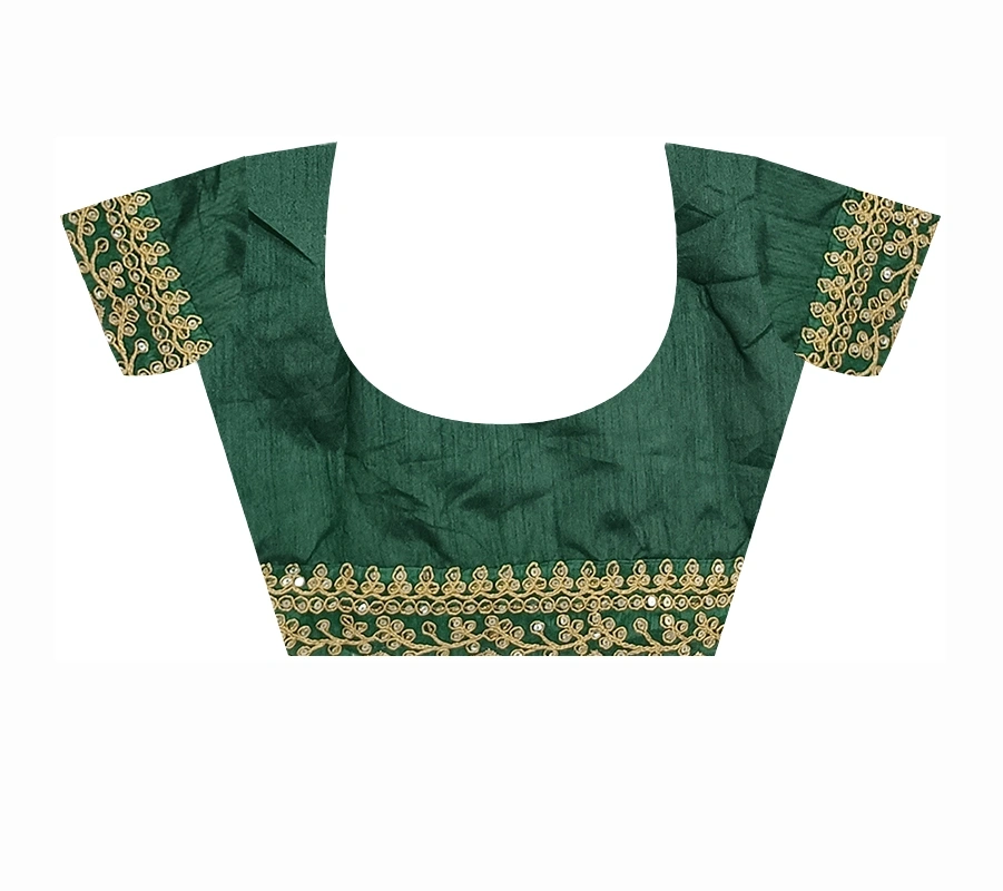 Chiffon Saree Adorned with Sequins and Cord Embroidery With Blouse Piecs-4