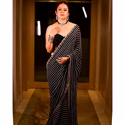Heavy Georgette Saree With Cutwork Lace Border With Blouse Piecs