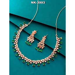 Gold-plated Alloy Necklace Set with Pearls, Cubic Zirconia, and Beads for Women and Girls