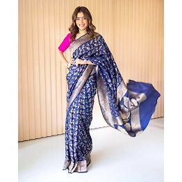 YNF Soft Silk Saree with Golden Jari Work, Jaquard Border & Trendy Pallu