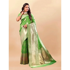 Soft Silk Saree with Rich Zari Weaving Pallu and Border, Silk Weaving Blouse Piece