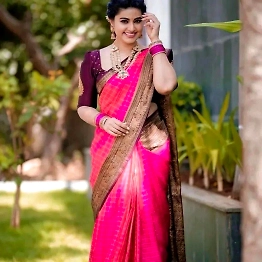 YNF Soft Lichi Silk Saree with Golden Jari, Rich Design Pallu & Jaquard Border Blouse Piece