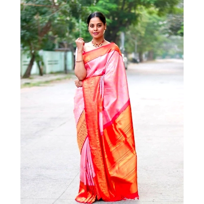 YNF Soft Lichi Silk Saree with Heavy Jaquard Border & Rich Pallu - Trendy & Light Weight