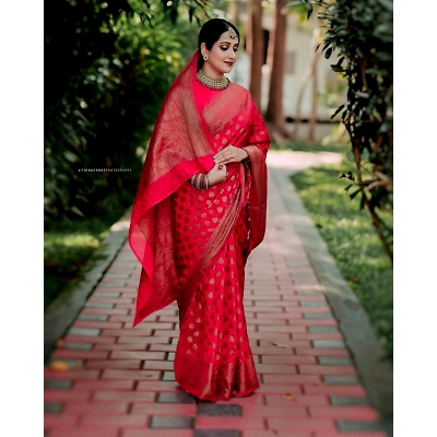 YNF Soft Silk Saree with Copper Jari Work, Rich Design, and Jacquard Border Blouse Piece