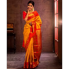 Soft Lichi Silk Saree with Heavy Jaquard Border & Rich Pallu - Trendy & Light Weight