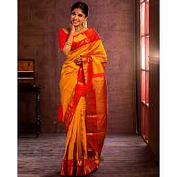Soft Lichi Silk Saree with Heavy Jaquard Border & Rich Pallu - Trendy & Light Weight