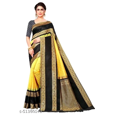 YNF Soft Lichi Silk Saree with Golden Jari, Heavy Jacquard Border & Rich Pallu