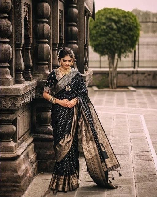 Soft Silk Golden Jari Saree with Rich Pallu &amp; Jacquard Border - Perfect for Celebrations-SRIBlack-Black