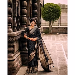 Soft Silk Golden Jari Saree with Rich Pallu & Jacquard Border - Perfect for Celebrations