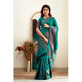 YNF Soft Silk Saree with Copper Jari Work, Rich Design, and Jacquard Border Blouse Piece