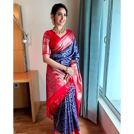 YNF Soft Lichi Silk Saree with Golden Jari, Heavy Jacquard Border & Rich Pallu