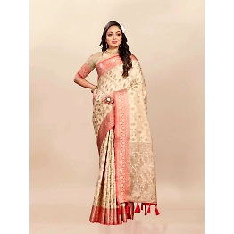 YNF Soft Katan Silk Saree with Rich Zari Weaving Design, Border, and Tassels, Silk Blouse Included