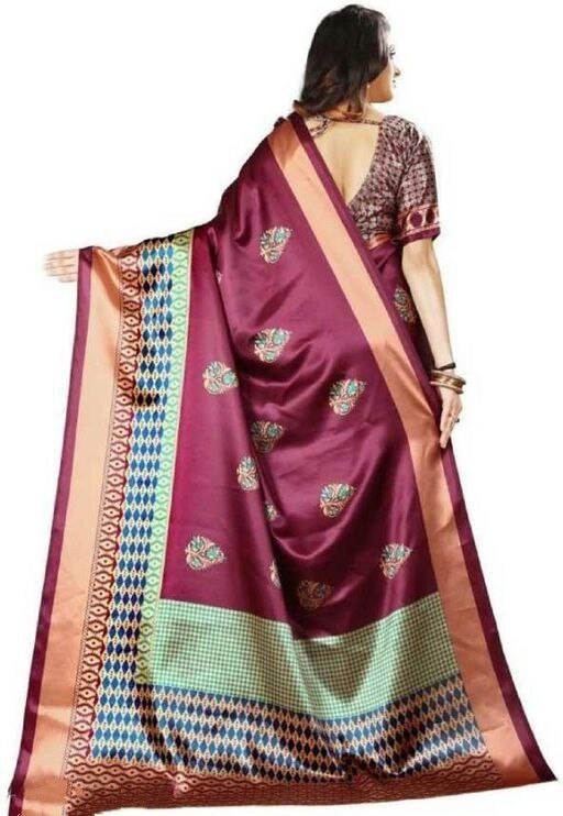 Elegant Soft Lichi Silk Saree with Golden Jari &amp; Heavy Jacquard Border-Wine-3