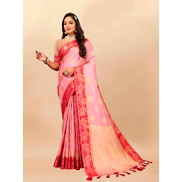 YNF Soft Cotton Saree with Rich Zari Weaving Pallu, Contrast Border, and Silk Blouse Piece