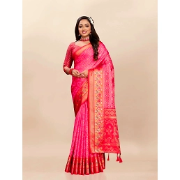 Soft Organza Silk Saree with Elegant Meenakari Weaving Design
