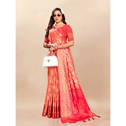 Soft Organza Silk Saree with Elegant Meenakari Weaving Design