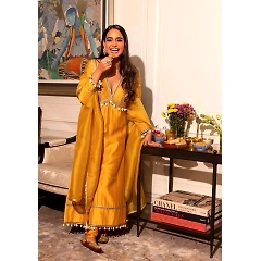 Elegant Rangoly Silk Ensemble with Kodi Embroidery & Organza Dupatta