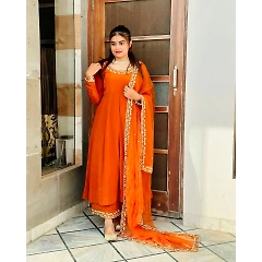 Designer Faux Georgette Suit with Thread Work and Plazo Pant Set