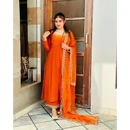 Designer Faux Georgette Suit with Thread Work and Plazo Pant Set