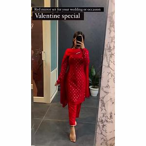 Beautiful Designer Suit in Faux Georgette with Inner & 9MM Sequence Work