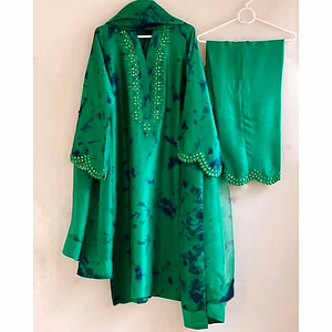 Beautiful Designer Suit on Crep Silk with Digital Print and Sequin Work, Crep Silk Pent, and Tibby Silk Dupatta with Digital Print