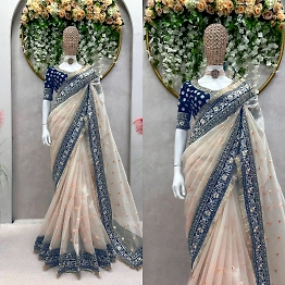 YNF Designer Silk Saree with Thread & Sequin Work and Mono Bengal Silk Blouse - Elegant Ethnic Wear