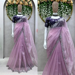 YNF Jimmy Choo Designer Saree with Thread & Sequin Work and Benglori Silk Blouse
