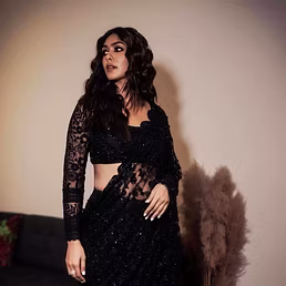 Beautiful Soft Net Designer Saree with Thread & Sequence Work and Soft Net Blouse with Thread & Sequence Work - Same Color