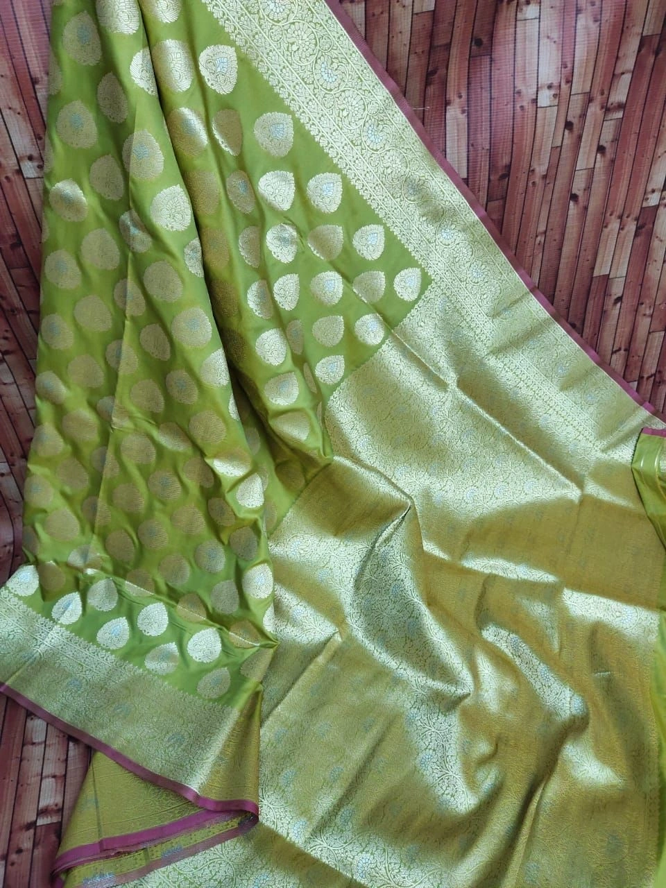 Kanchipuram Pure Silk Handloom Saree with Silver and Gold Jari-PCFTathastu-Pista