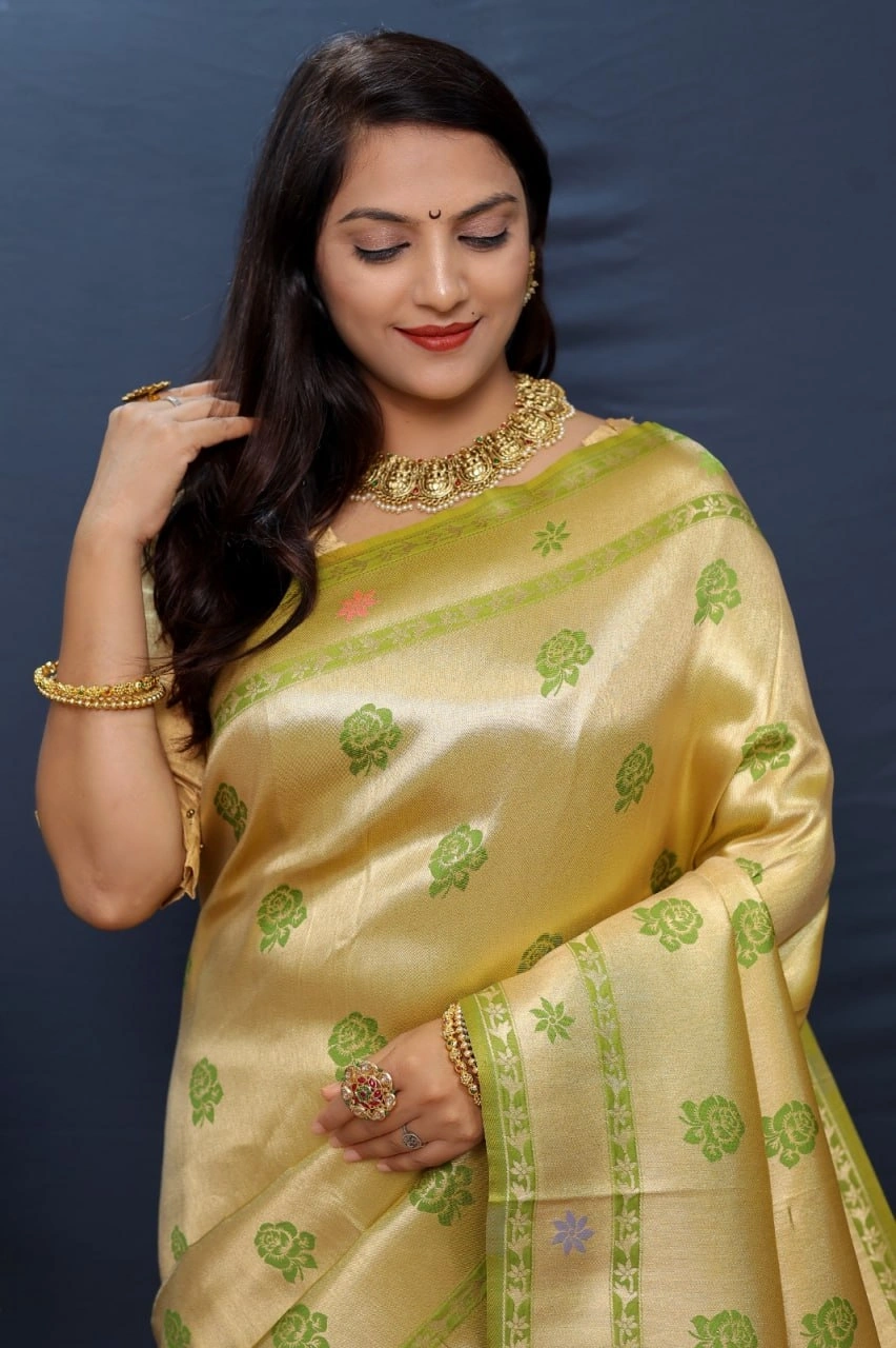 Paithani Pure Silk Handloom Saree with Pure Jari Soft Silk Fabric-Green-3