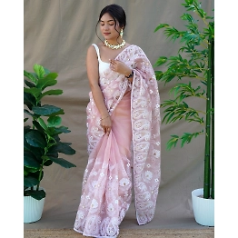 YNF Georgette Brush Printed Foil Lace Border Saree
