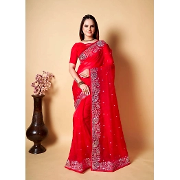 YNF Organza Sequin Border - Stunning and Elegant Fabric
