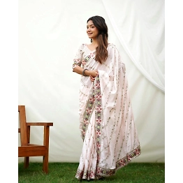 YNF Dola Silk Saree: Exquisite Embroidery, Heavy Lace Border, Designer Blouse