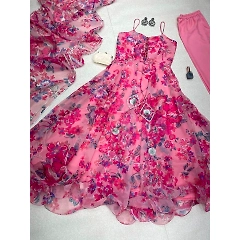 Floral Georgette Anarkali Suit with Buttersilk Pant