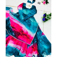 Digital Printed Anarkali Gown - Stunning Silk Suit with Flair
