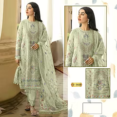 Heavy Silk Georgette Embroidered Suit with Fox Georgette Dupatta