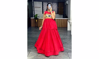 Gorgeous Fully Stitched Lehenga Set with Printed Gorgette Fabric