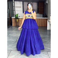 Gorgeous Fully Stitched Lehenga Set with Printed Gorgette Fabric
