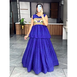 Gorgeous Fully Stitched Lehenga Set with Printed Gorgette Fabric