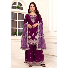 Silk Georgette Suit Set with Full Sleeves and Digital Print