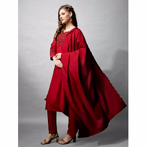 Black Cotton Blend Kurti with Embroidery - Perfectly Elegant and Stylish