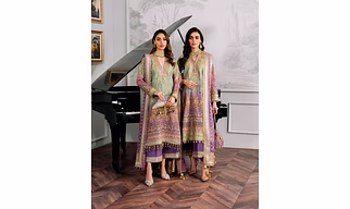Digital Print Georgette Top with Embroidered Sequins Work - Full Stitched Plazzo Set