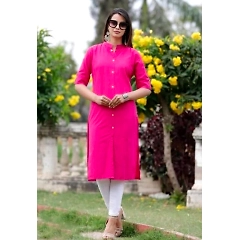 Versatile Cotton Shirt with Wooden Button
