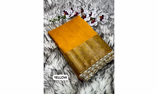 Elegant Banarsi Silk Saree with Designer Jaquar Paatta and Jarkan Lace