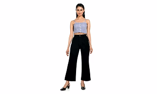Wide-Leg Denim Jeans for Women in Black and Blue