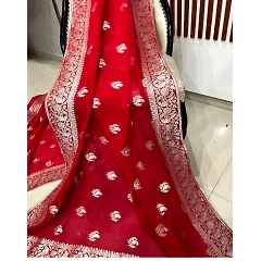 Zari-Peacock Pure Silk Saree with Antique Pallu & Tassels