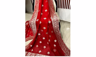Zari-Peacock Pure Silk Saree with Antique Pallu & Tassels