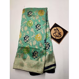 Pure Dola Silk Weaving Saree: Exquisite Zari Pallu and Border, Meenakari Weaving