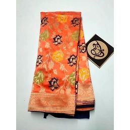 Pure Dola Silk Weaving Saree: Exquisite Zari Pallu and Border, Meenakari Weaving