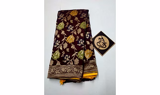 Pure Dola Silk Weaving Saree: Exquisite Zari Pallu and Border, Meenakari Weaving